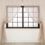 2 Pack Boho Curtain Holdbacks Rattan Tiebacks, Round White