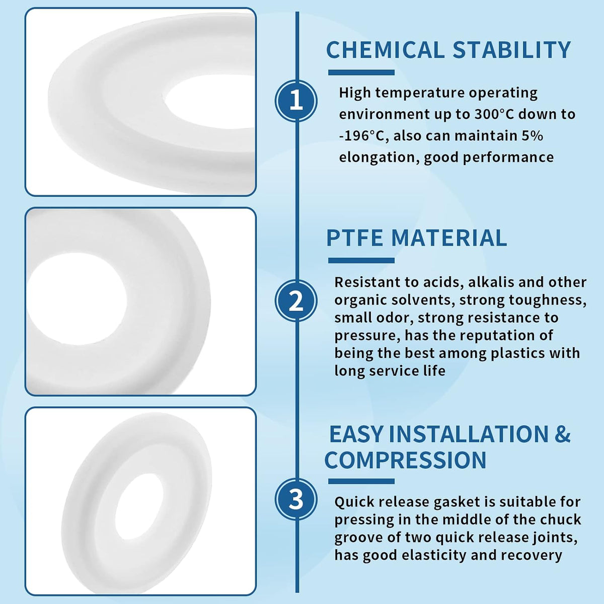 1/2" Tri Clamp Gasket, 10Pcs