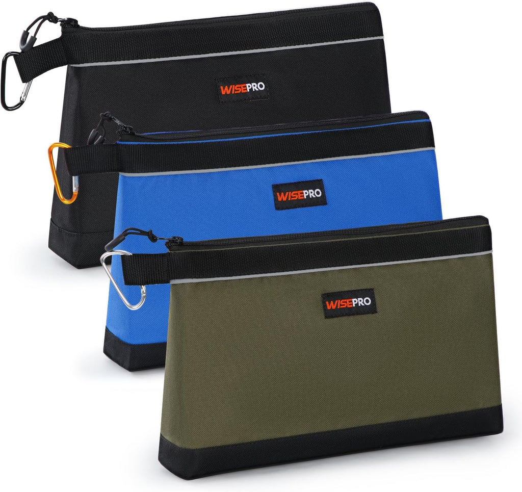 Tool Pouches with Zipper, Multi-Purpose Utility Tool Bags Organizer for Small Hand Tools, Screws, Nails, Pliers &