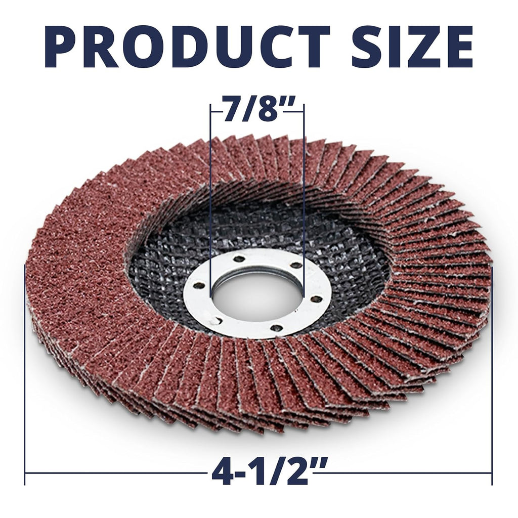 80 Pack 4-1/2 Inch Flap Discs for Angle Grinder, 40 60 80 120 Grit