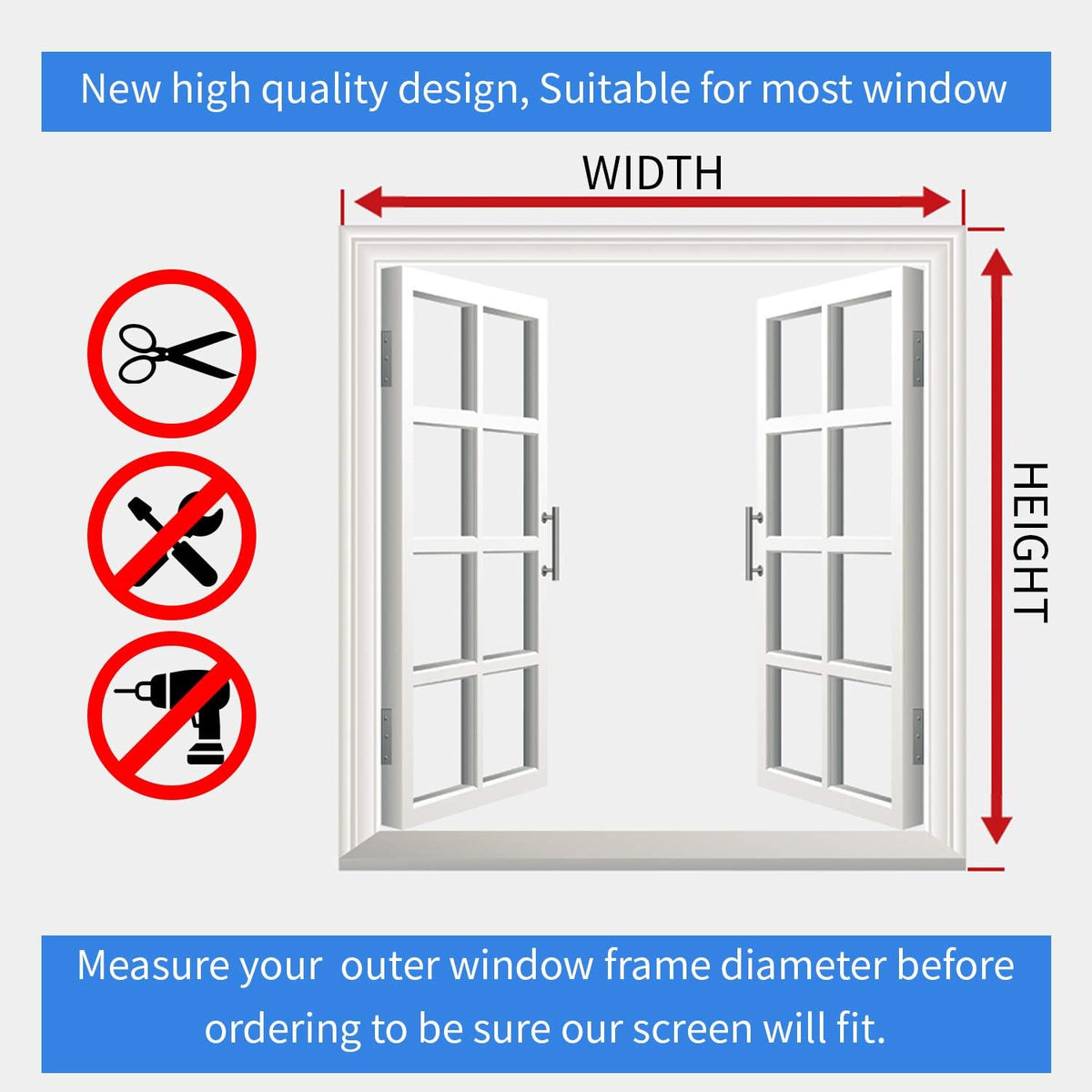 Adjustable DIY Magnetic Window Screen Max 60"x 48" Fits Any Size Smaller Gray Frame Fiberglass Mesh with Extra