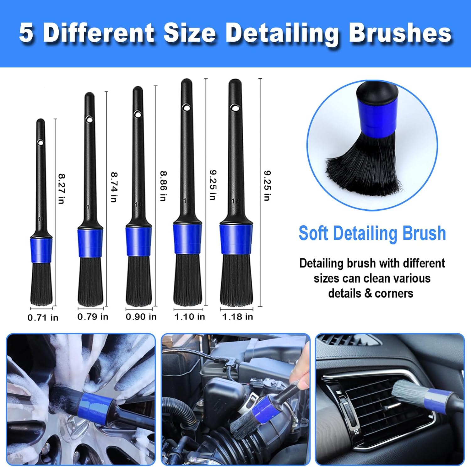 Windshield Cleaner Tool, 15Pcs Car Interior Detailing Kit, Car Cleaning Kit Interior Cleaner, Car Detailing Brushes