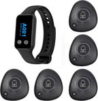 Wireless Restaurant Pager System with 5 Waterproof Call Buttons
