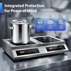7000W Commercial Double Induction Cooktop Countertop