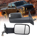 Right Passenger Side Mirror for 2013-2019 Dodge Ram 2500 Black(Long Arm)