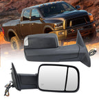 Right Passenger Side Mirror for 2013-2019 Dodge Ram 2500 Black(Long Arm)