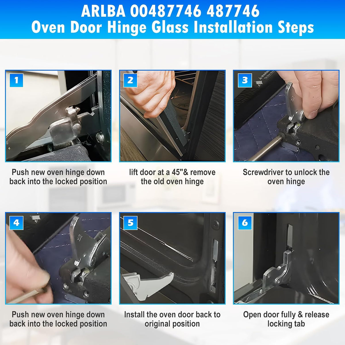 2Pack Compatible with Thermador 00487746 487746 Oven Door Hinges