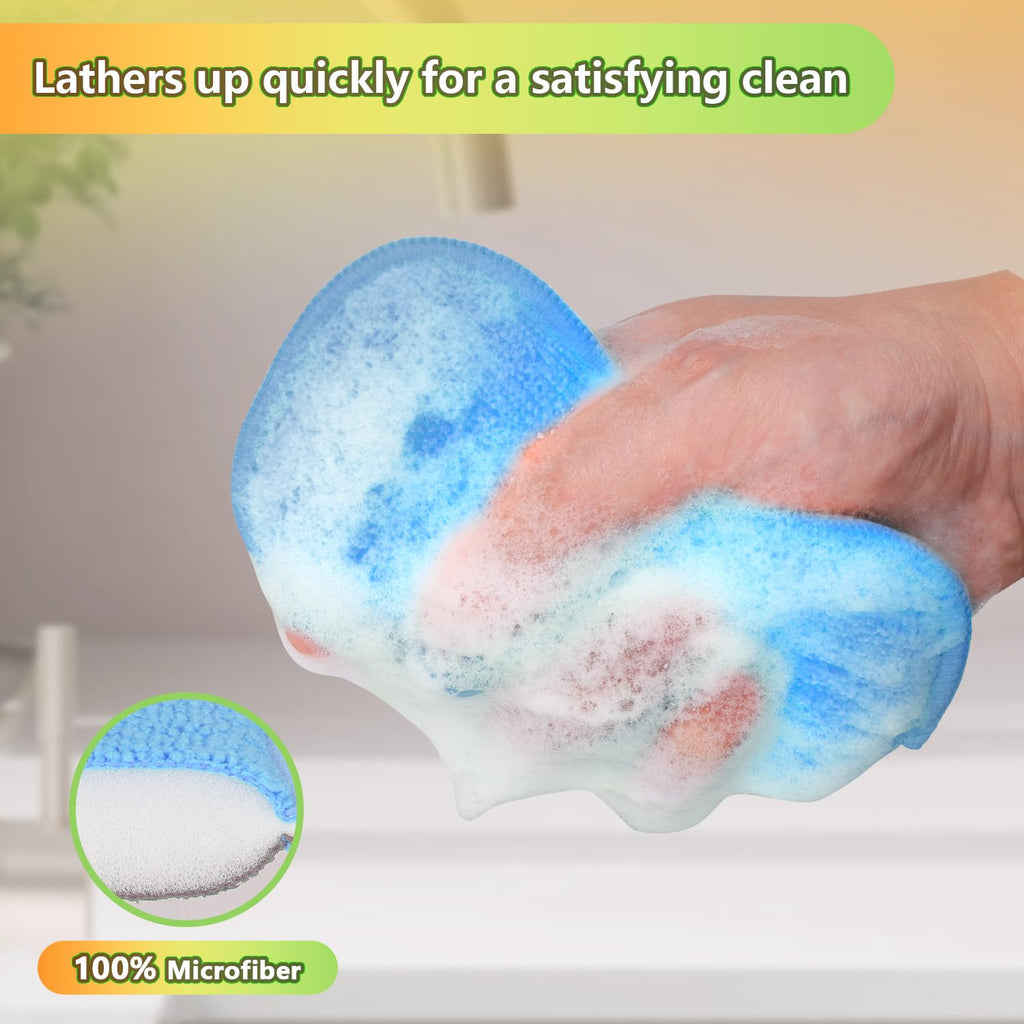 12 Pack Dish Sponges Kitchen, Non-Scratch Microfiber Sponges