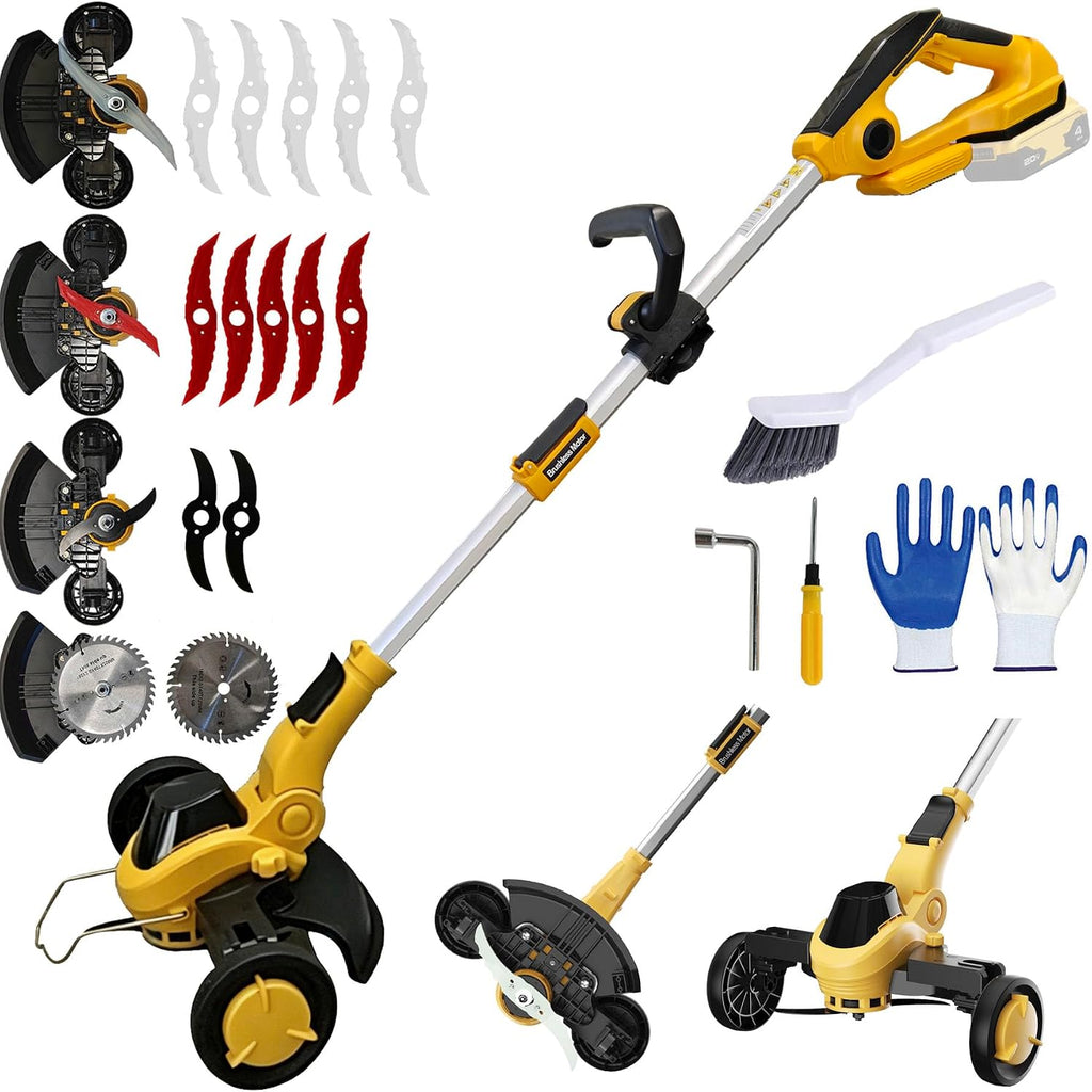 12" Weed Wacker Cordless for Dewalt 20V Max Battery, Electric Weed Eater | Battery Powered Brush Cutter 4 in 1
