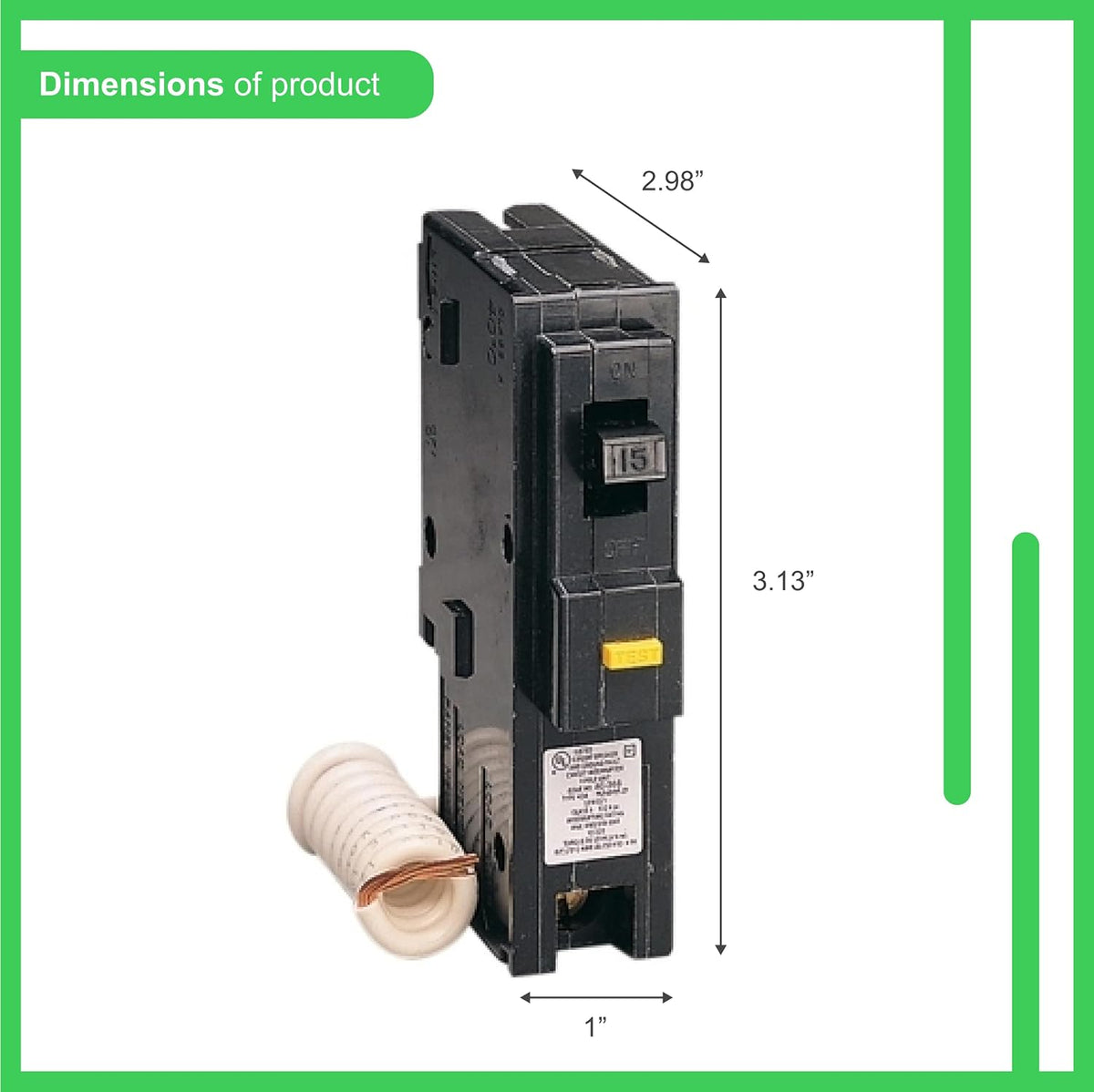Square D - HOM115GFICP 15a Homeline 1pole Gfc Breaker