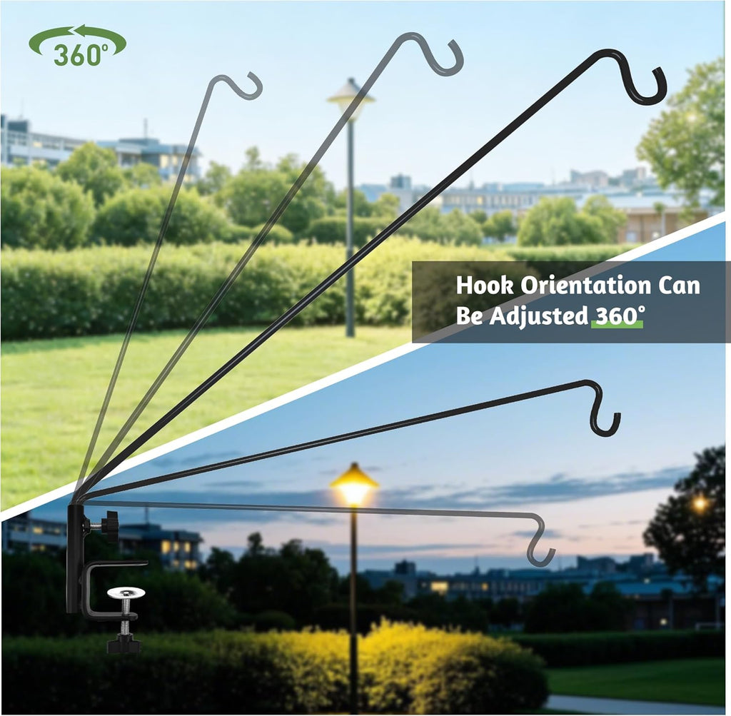 Extended Reach Deck Hook Wall Pole Wall Mounted Deck Hook Extensible and 43 inch Wall Bracket for Hanging Bird