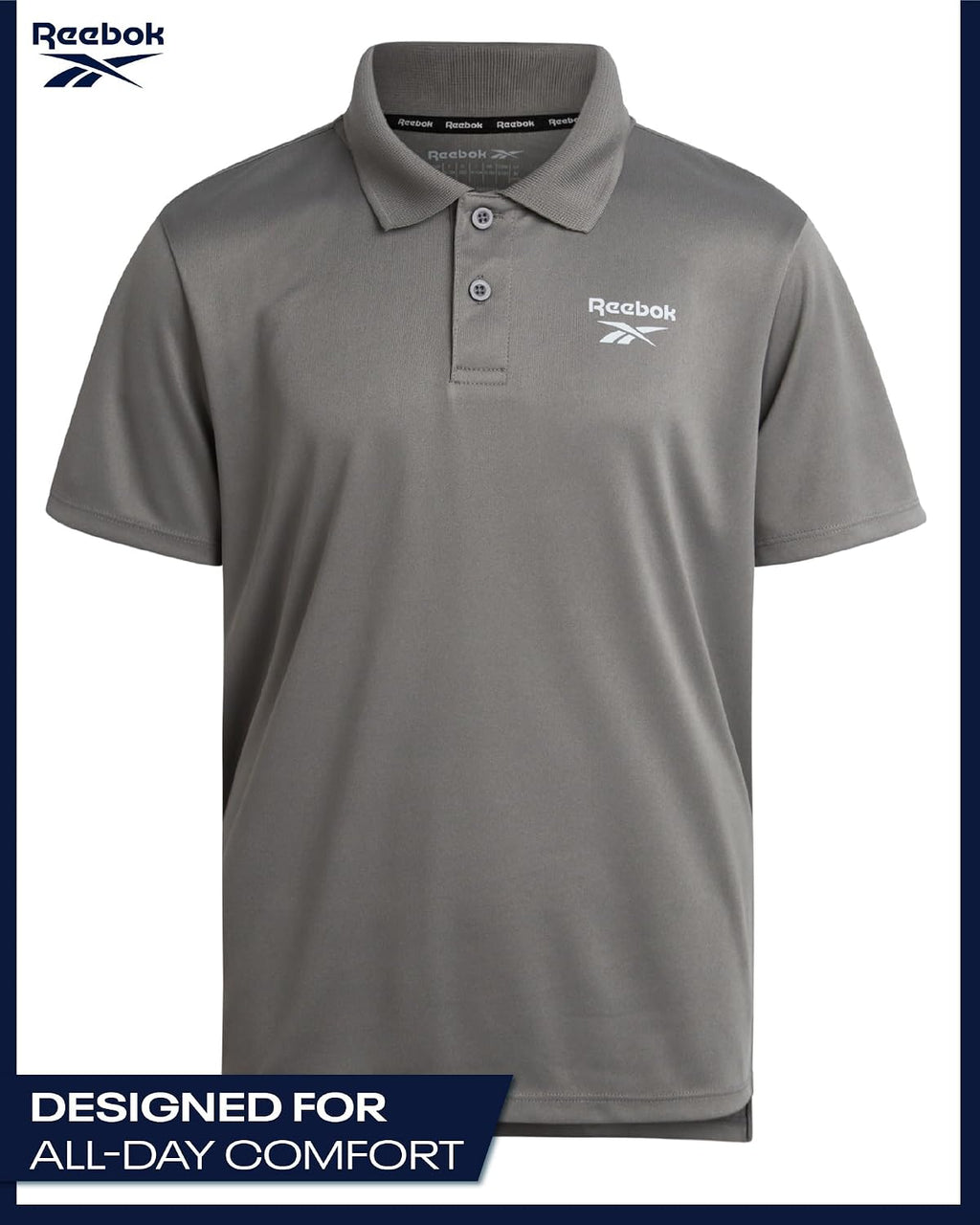 Boys Dry Fit Short Sleeve Golf Polo Shirt for School & Sports | Moisture-Wicking Stretch Fabric with a Two-Button