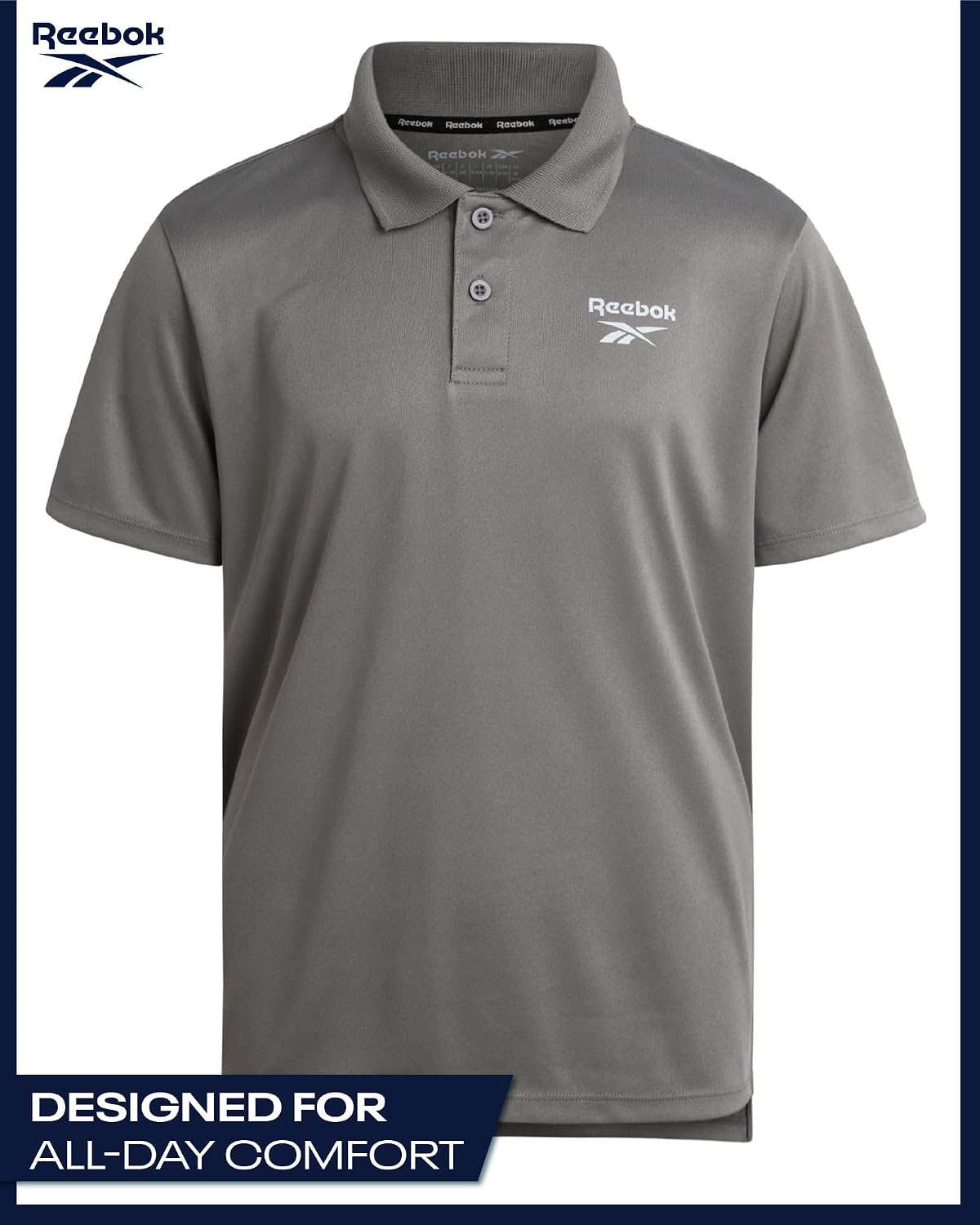 Boys Dry Fit Short Sleeve Golf Polo Shirt for School & Sports | Moisture-Wicking Stretch Fabric with a Two-Button