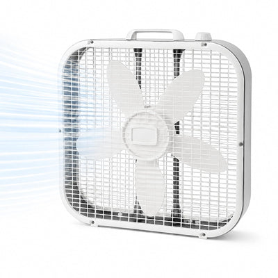 20 Inch Box Fan with Weather-Resistant Motor, 3-Speed Floor or Window Fan