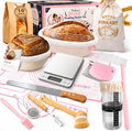 Sourdough Starter Kit with Scale, Cotton Rope Banneton Proofing Baskets | Complete Sourdough Bread Baking Supplies