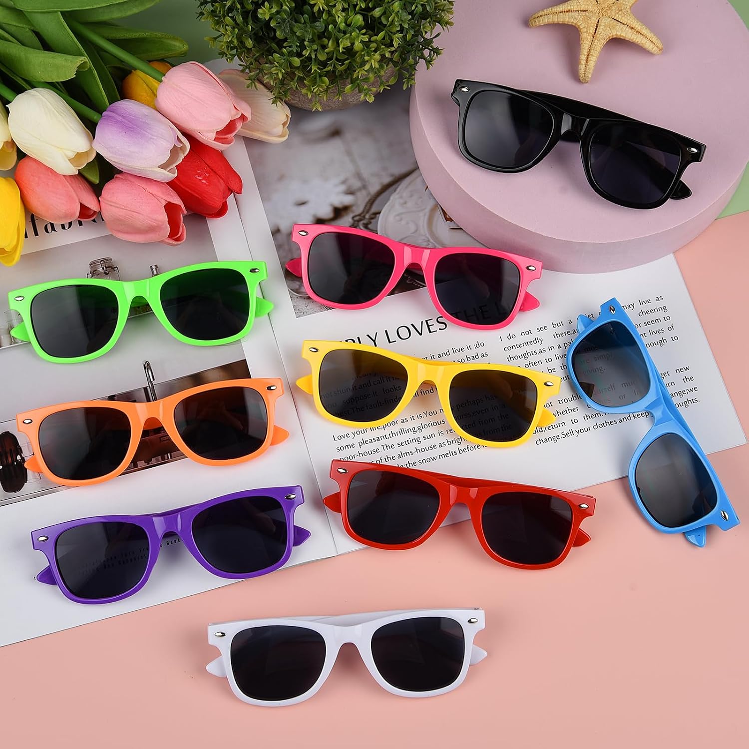 10/20/40 Pack Kids Sunglasses Bulk Retro Party Favors for Wedding Beach Summer Pool Party Supplies Goodie Stuffers