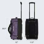Duffel Bag with Rolling Wheels, Purple