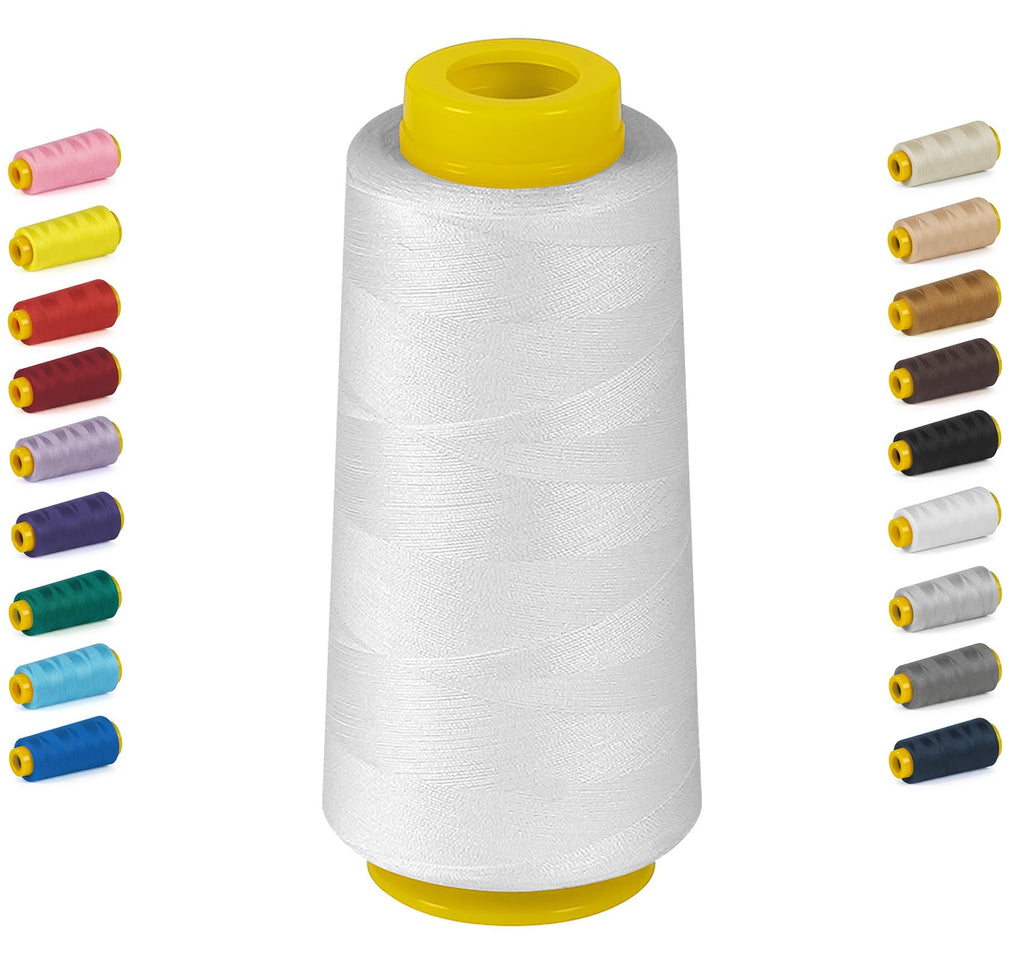 1800 Yards White Thread for Sewing, All Purpose Sewing Thread