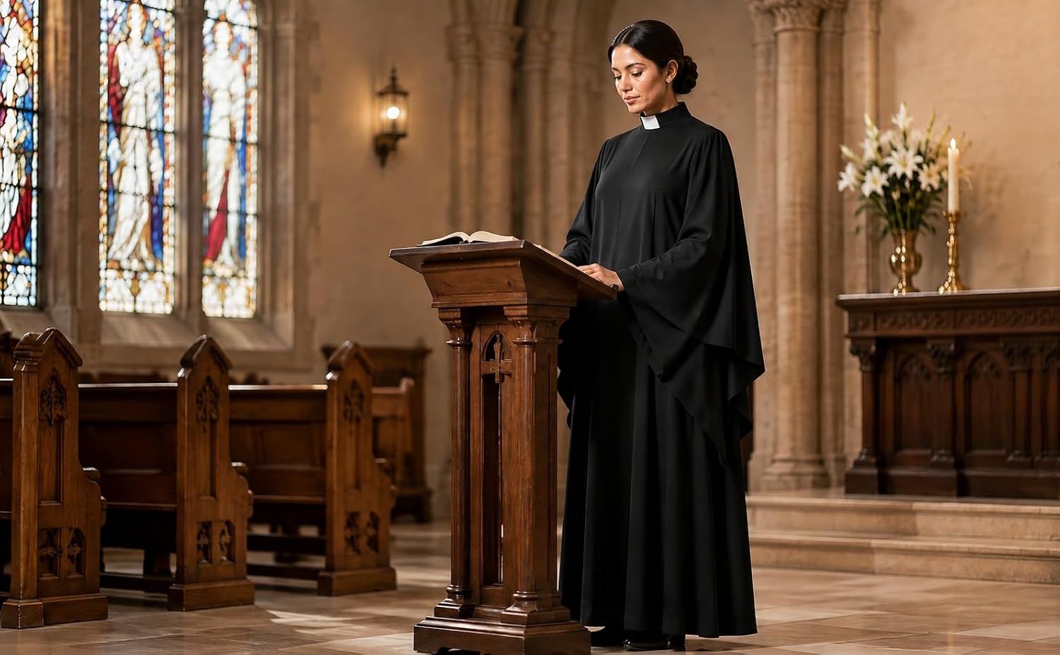 Women's Cassock Robe Church Priest Pastor Robes Choir Minister Clergy Pulpit Liturgical Costume Outfit