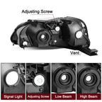 Headlight Assembly Pair for 1999-2000 Honda Civic [Halogen Type]