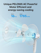 16" Adjustable Oscillating Pedestal Fan with Remote for Bedroom