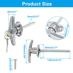 Garage Door T-Handle Lock, Silver