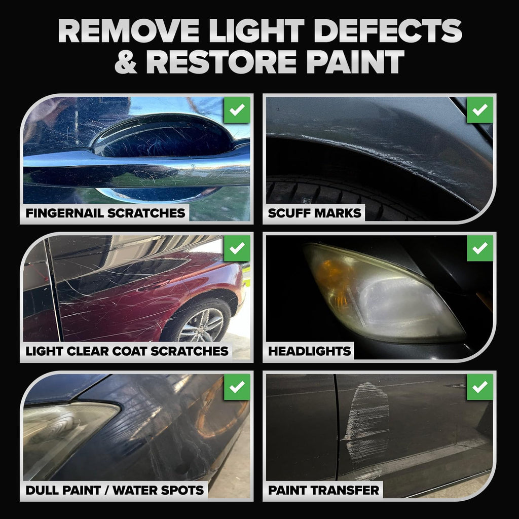 Black Scratch and Swirl Remover - Car Scratch Remover for Paint Scratches - Polishing Compound for Cars Kit with