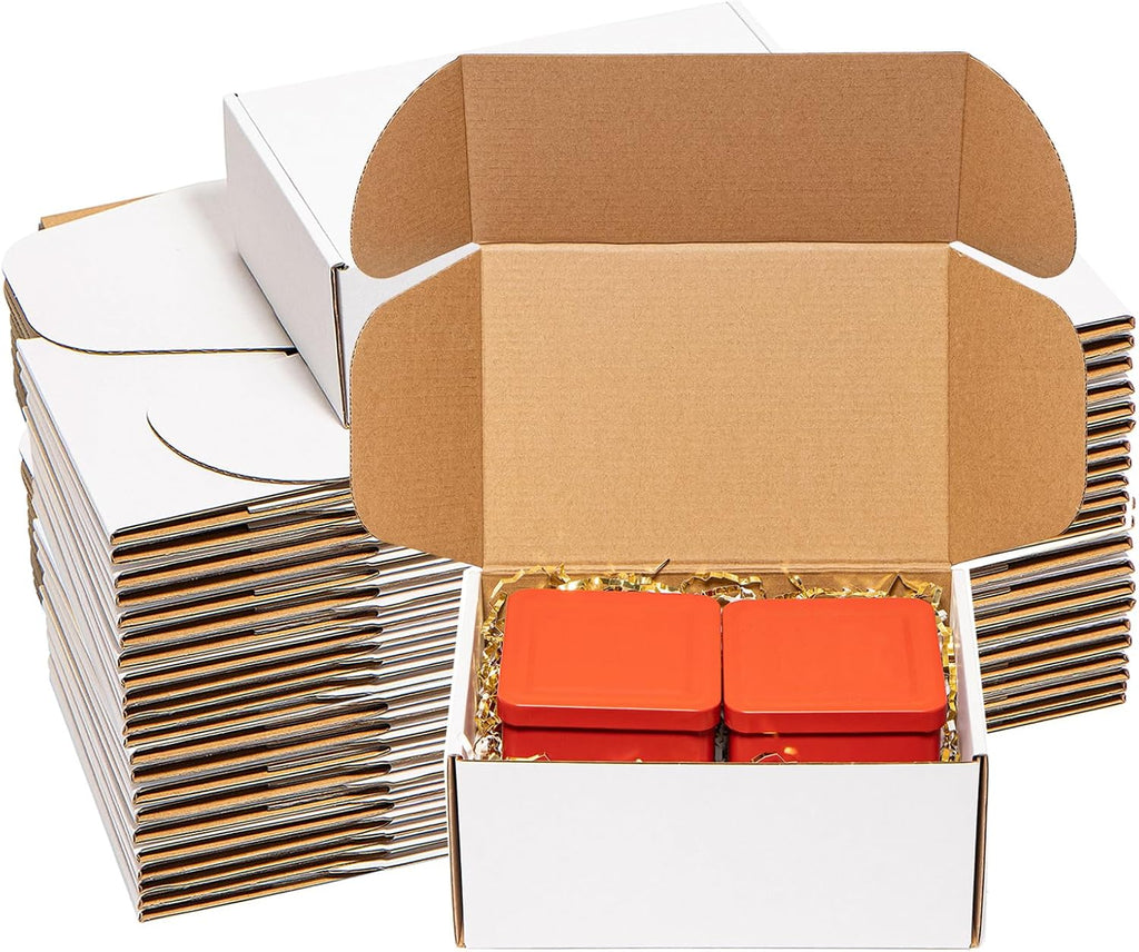 Shipping Boxes 9x6x4" 30 Pack White Corrugated Cardboard Mailing Box