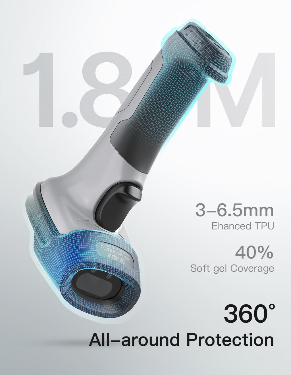 2D Barcode Scanner, Wireless Bluetooth QR Code Scanner with Cradle