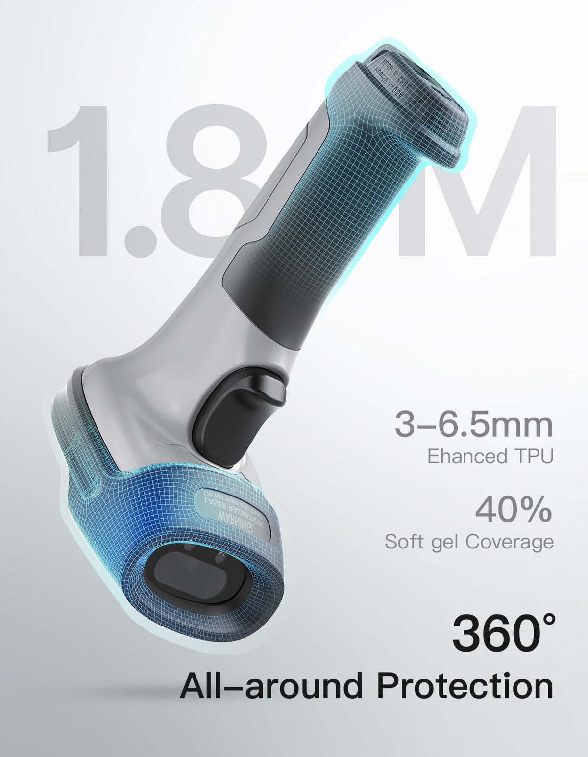 2D Barcode Scanner, Wireless Bluetooth QR Code Scanner with Cradle