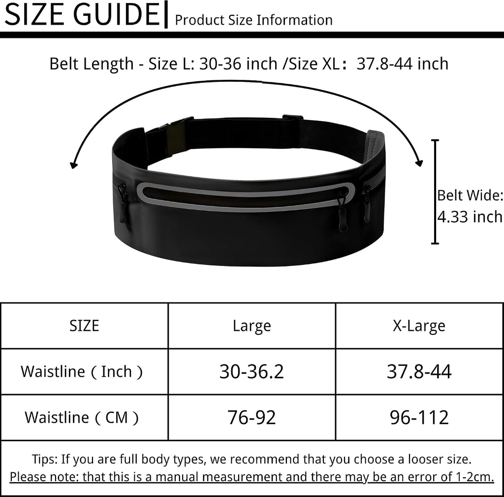 Running Belt for Men Women, Ultra-thin Run Belt with Pockets Secure Adjustable Fanny Pack Marathon Jogging Runners