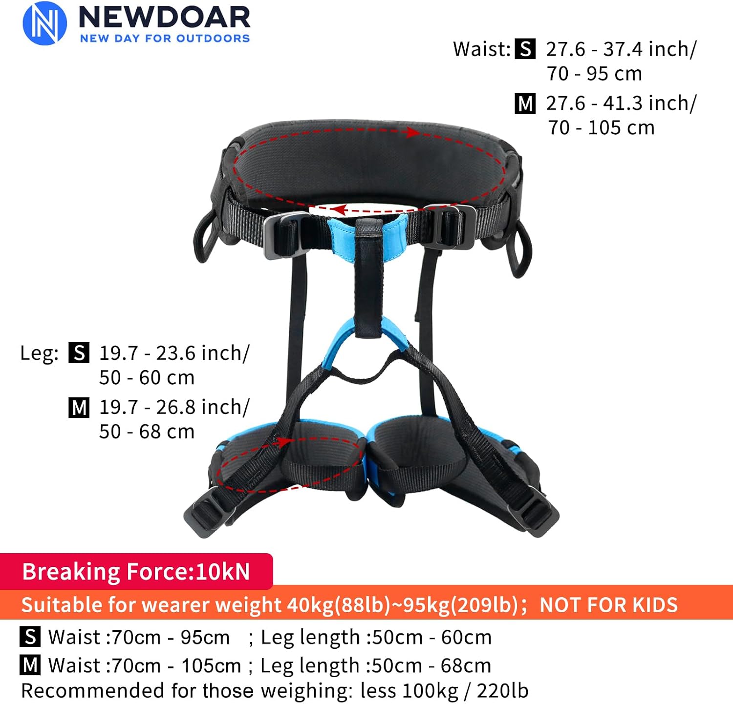 Climbing Harness, Mountaineering Rock Climbing Harness, Men Women Tree Ice Climbing Half Body, Safety Belt Rappelling