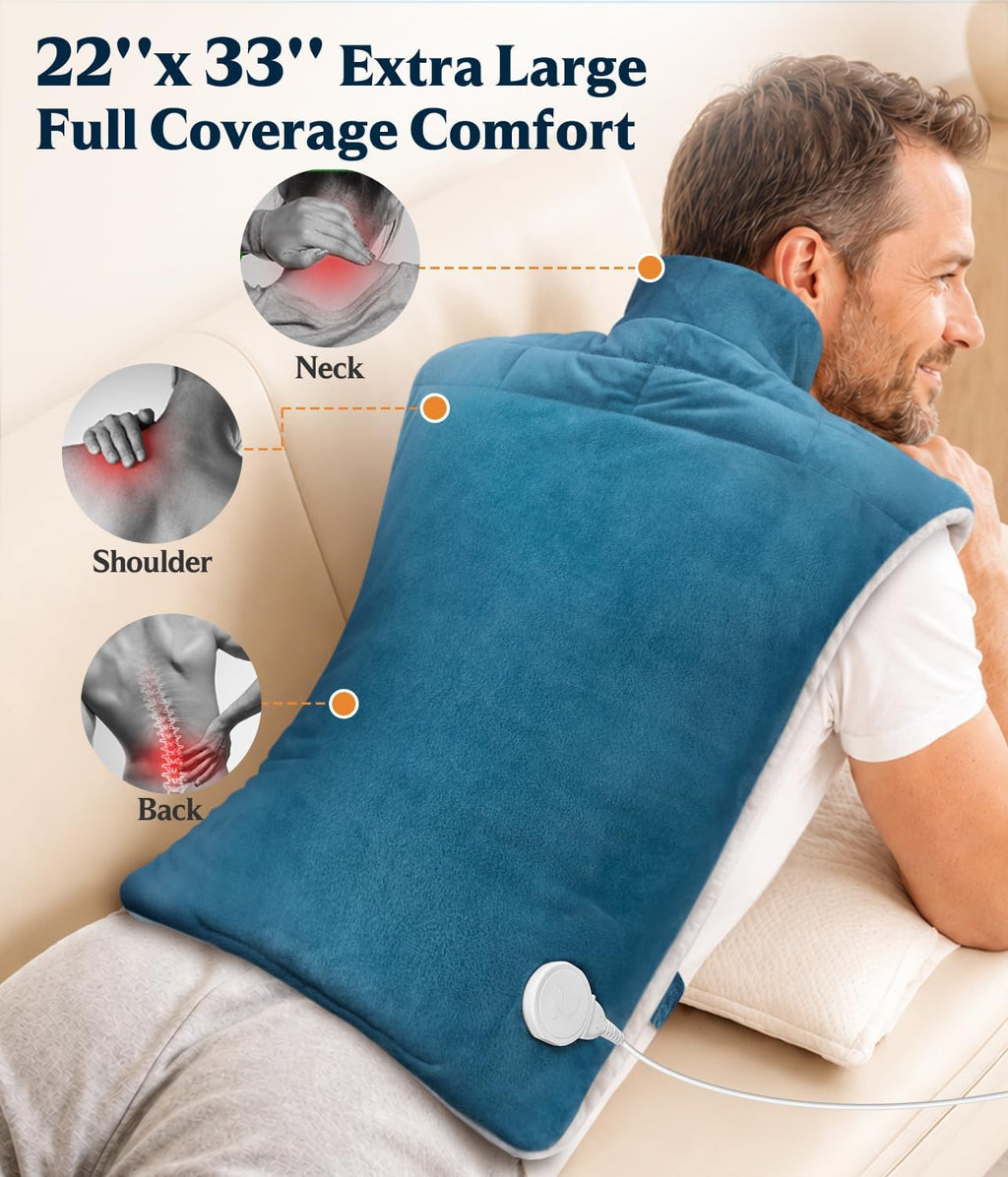Heating Pad for Back Neck Shoulders, Weighted Electric Heated Pad