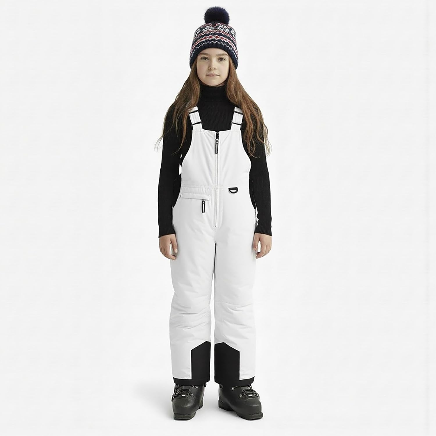 Boys Girls Unisex Classic Ski & Snow Bib Overall Winter Snowsuit Water-Resistant Windproof Outdoor Rain Bib