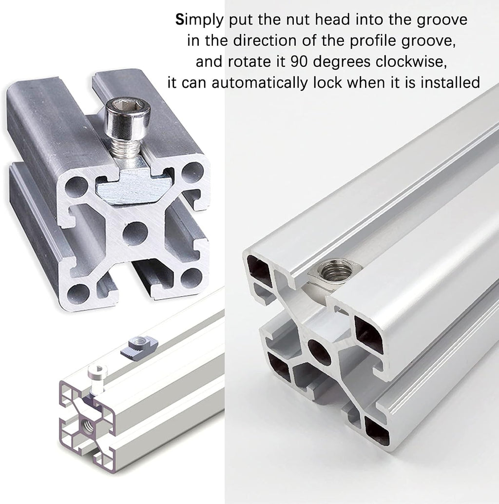 Sliding T Nuts, M8 Thread, 10mm T-Slot, 50 Pcs