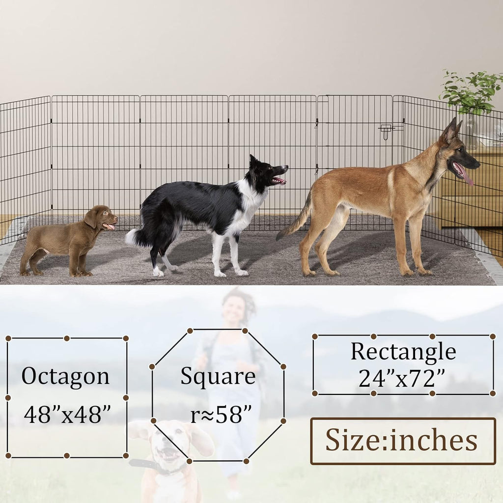 Pet Playpen Dog Pen Foldable Dog Exercise Fence 8 Panels 36 Inch Kennels Pet Playpen Options Ideal for Pet Medium