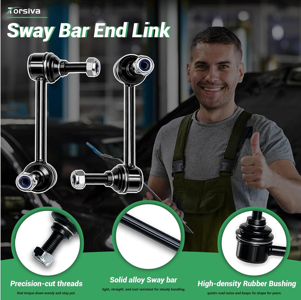 2PCS Front Stabilizer Sway Bar End Links Fit for Dodge 2011 2012 2013 2014 2015 2018 Durango, for Jeep 2011 2012 2013 2014 2015 Grand Cherokee V8 5.7L/V6 3.6L/V6 3.0L #OE ‎‎K750578 K750579