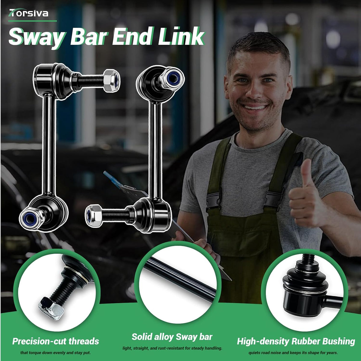 2PCS Front Stabilizer Sway Bar End Links Fit for Dodge 2011 2012 2013 2014 2015 2018 Durango, for Jeep 2011 2012 2013 2014 2015 Grand Cherokee V8 5.7L/V6 3.6L/V6 3.0L #OE ‎‎K750578 K750579