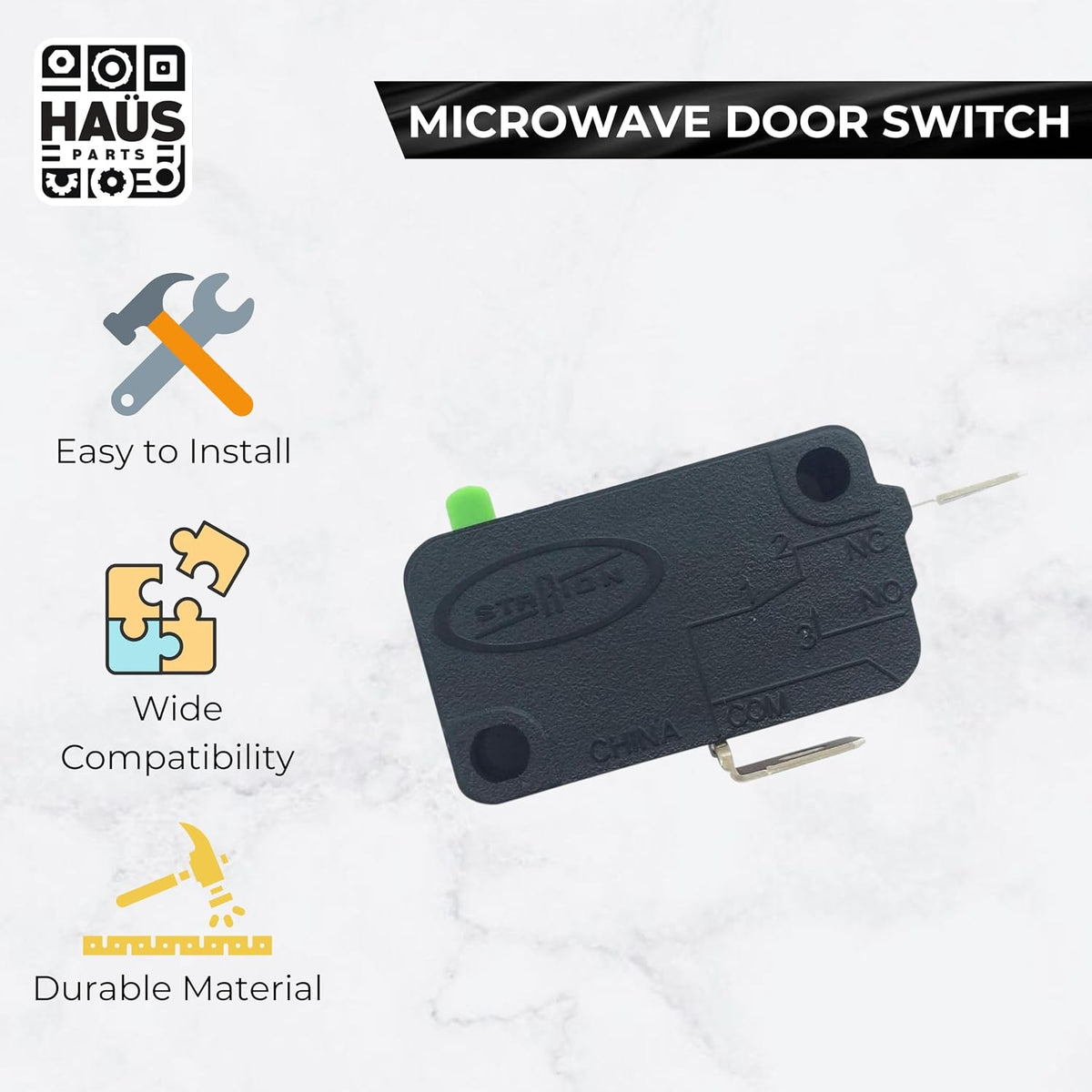 WB24X25397 Microwave Switch Monitor Interlock – Compatible with GE, Kenmore, Hotpoint – Replaces AH237409, WB24X0817, WB24X10112, WB24X817