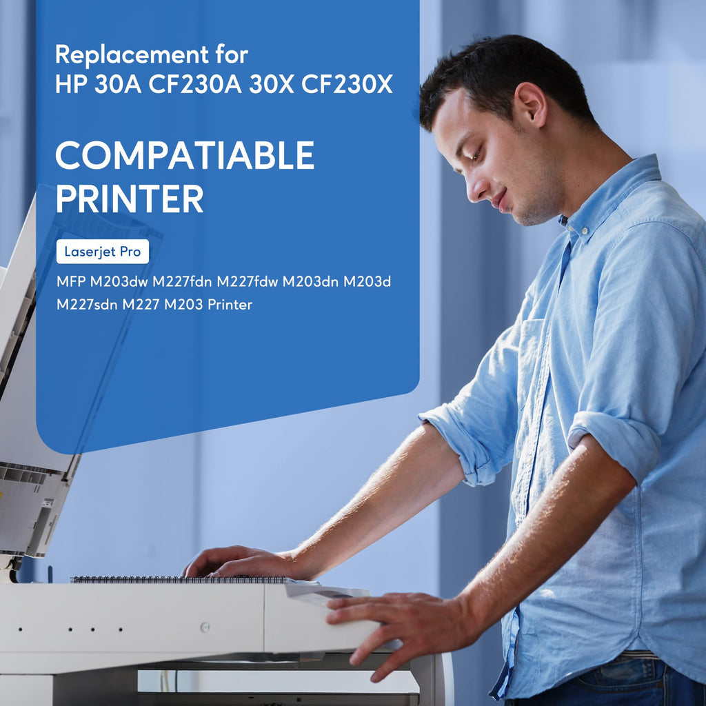 30A Black Toner Cartridge Replacement for HP 30A CF230A 30X, 2-Pack