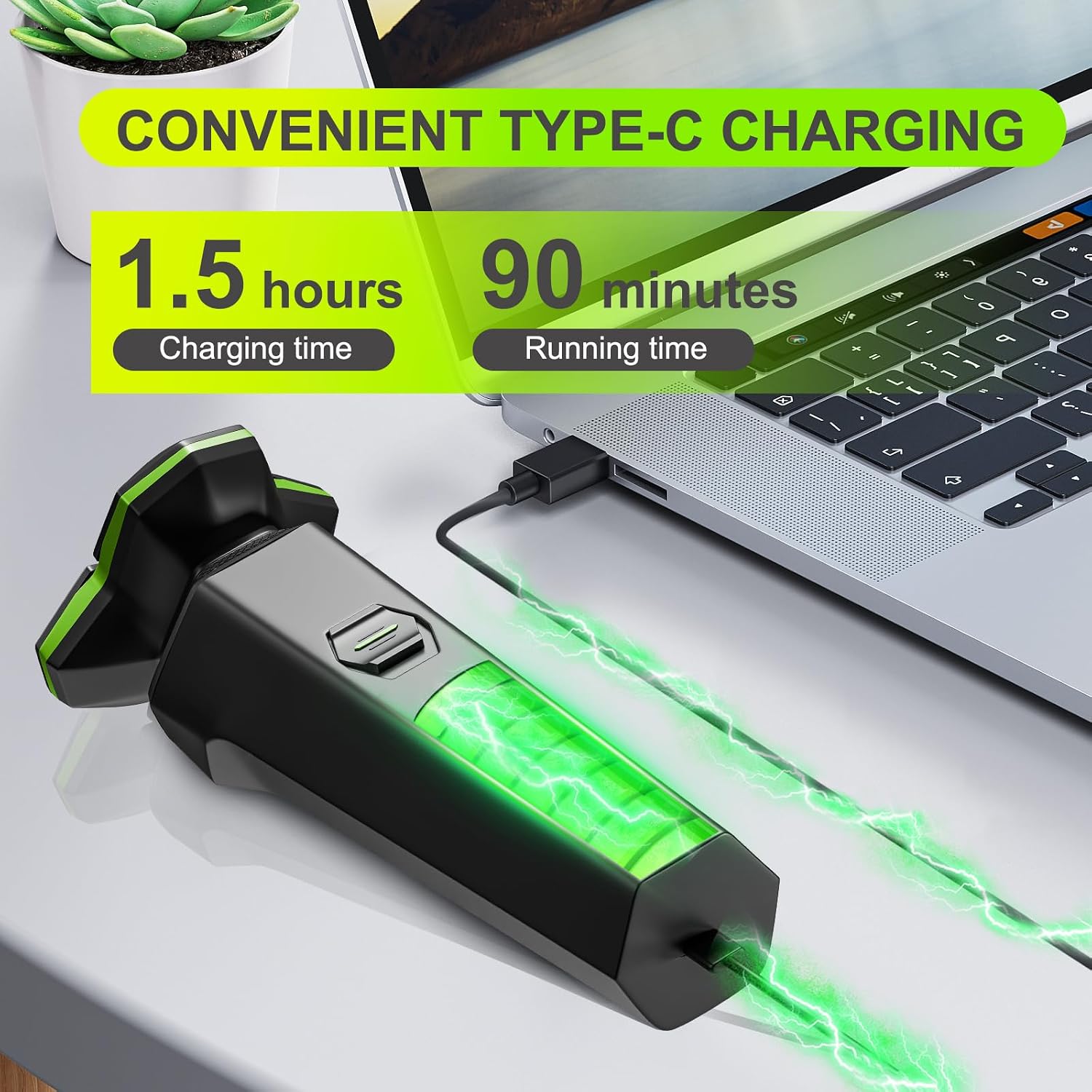 Electric Razor for Men - Electric Shavers for Men with Magnetic Detachable Head, 3D Floating Head, Ideal for Travel