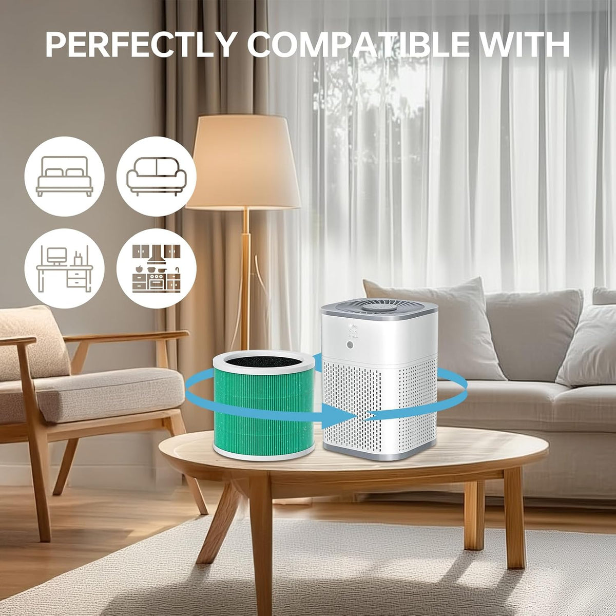 2 Pack HY1800 Replacement Filter Compatible with MORENTO/Honeyuan