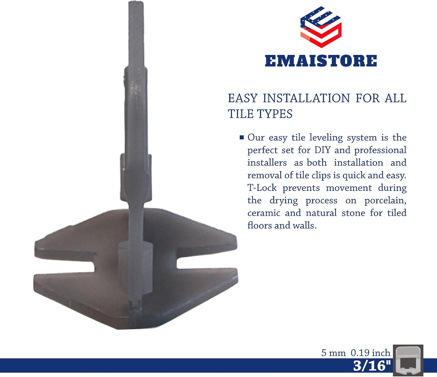 Tile Leveling System (3/16 Inch) – 300 Tile Spacers & 300 Reusable Wedges – Perfect for Smooth, Seamless Floor & Wall