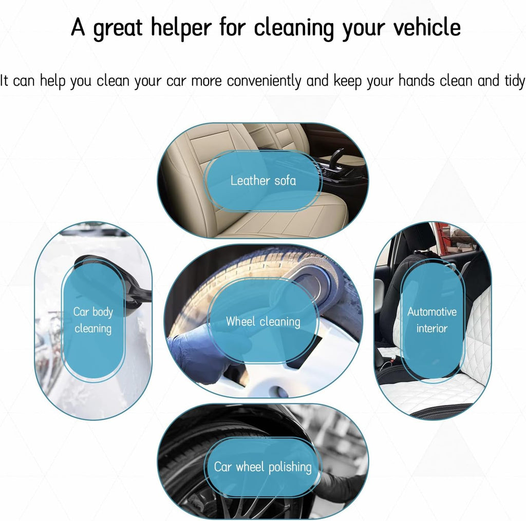 Tire Shine Applicator Brush, High-Density Sponge Tire Dressing Applicator Pad with Long Handle, Multipurpose Curved