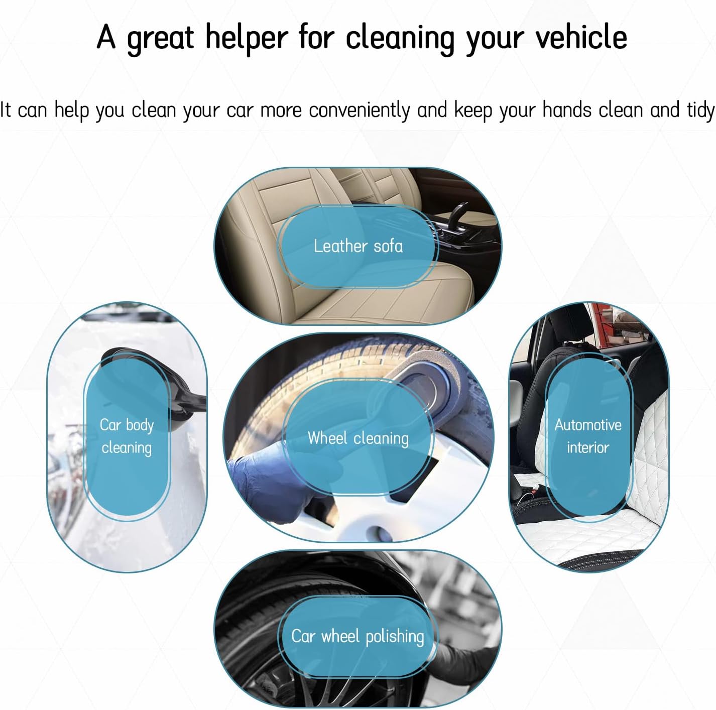 Tire Shine Applicator Brush, High-Density Sponge Tire Dressing Applicator Pad with Long Handle, Multipurpose Curved