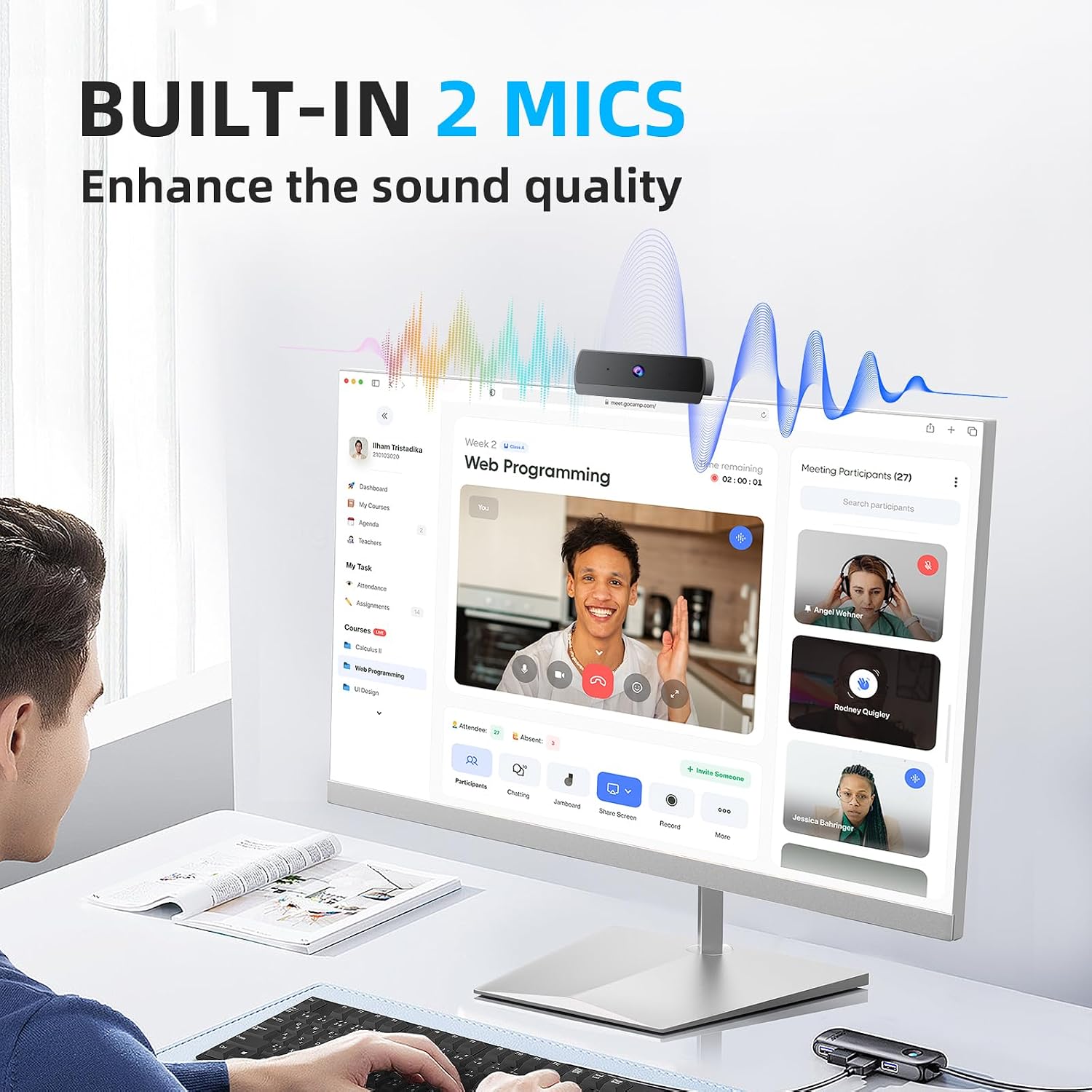 1080P HD Webcam, USB Plug & Play Computer Camera, Auto Low-Light Streaming Camera, Noise-Canceling Microphone Web cam