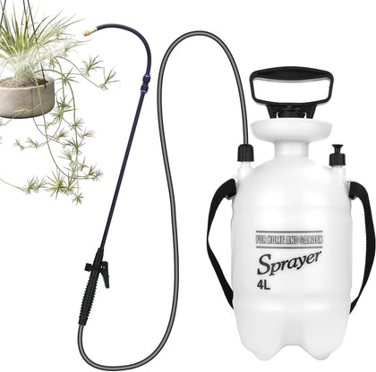 4L Watering Can for Hanging Plants, Adjustable 360° Flexible Nozzle Long Reach Plant Watering Sprayer, No Battery