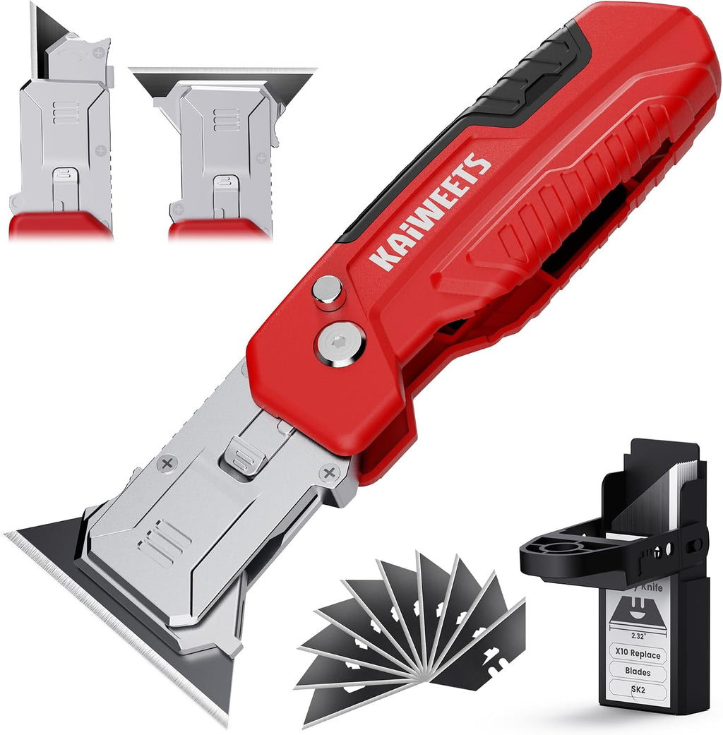 2-in-1 Utility Knife, Razor Blade Scraper, Box Cutter for EDC