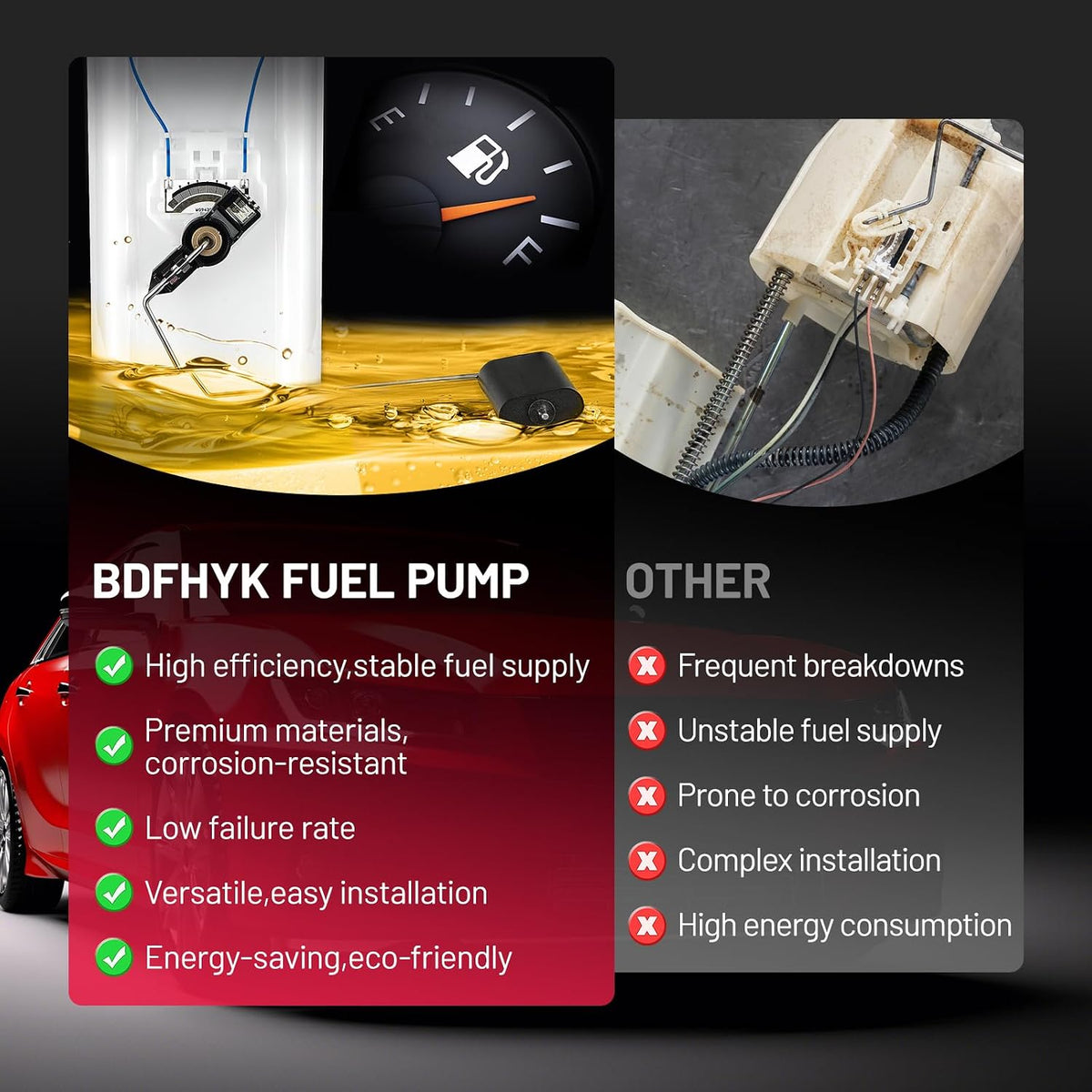 BDFHYK E7198M Fuel Pump Assembly Compatible with Dodge Dakota 2005-2009