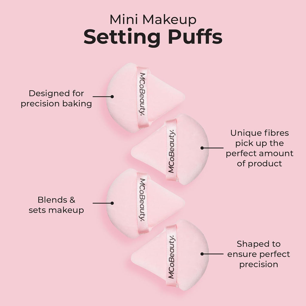 Setting Puffs 4 Pack - Mini Velour Powder Puff Set